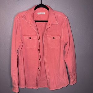 Outerknown Blanket Shirt Mens Sz S Salmon Organic Cotton Twill Shacket Unisex